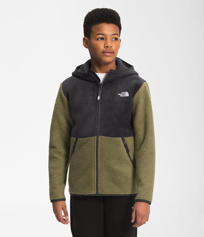 The North Face Boys Jacket Forrest Full Zip Hooded Fleece 415FALKVJ - Olive